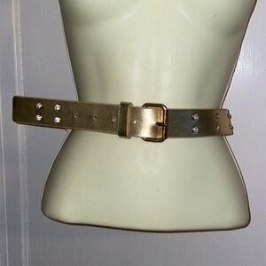 Nwot Sandcastle wide gold belt encrusted with rhinestones